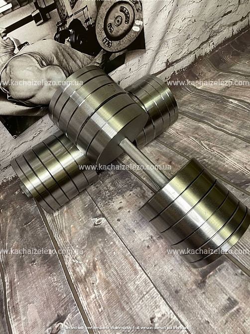 Набір 108 кг Штанга + Гантелі металеві розбірні 2 по 50 кг Гантелі, гирі, штанги та диски Київ - фото 5