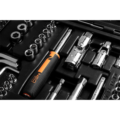 Набор инструментов Neo Tools 233шт, 1/2", 1/4", 3/8", CrV, кейс (10-078) Винница - изображение 11