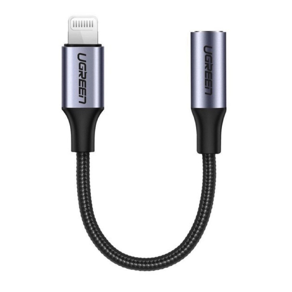 Перехідник UGREEN US211 Lightning M/F Round Cable Aluminum Shell with Braided 10cm (Black)(UGR-30756) (UGR-30756) Киев - изображение 1