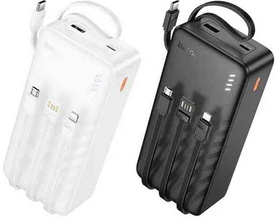 Павербанк 30000mAh з вбудованими кабелями HOCO J146B є ОПТ, дропшипінг. Киев