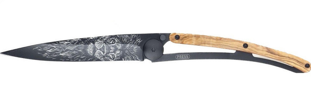 Универсальный Складной Нож с лазерной гравировкой Лев Deejo 