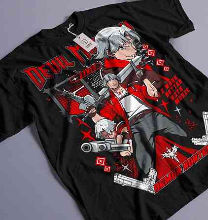 Футболка для мальчика аниме Девил Май Крй Данте оверсайз (рост от 165 до 180 ) Черний AnimeJ1059m Днепр