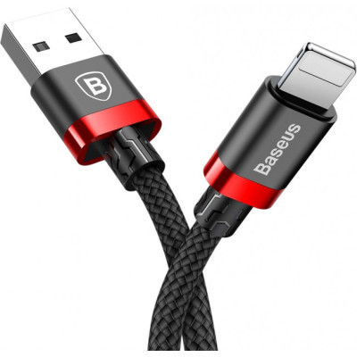 Дата кабель Baseus USB 2.0 AM to Lightning 1.0m Cafule Black-Red (CALKLF-B19) Вінниця - фото 1