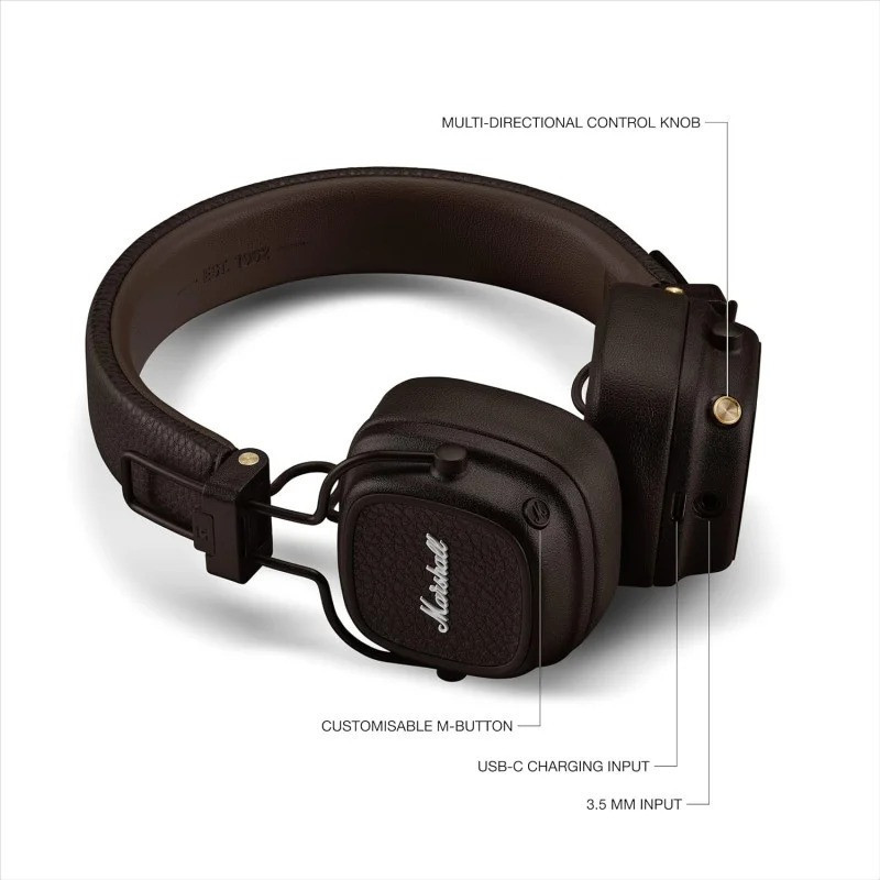 Bluetooth-гарнітура Marshall Major V Brown (1006834) Коричневий Харьков - изображение 11