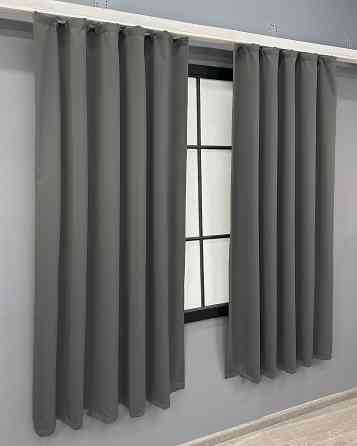 Комплект коротких штор VR-Textil Блэкаут Midnight № 1671ш Серый 140х170 см 2 шт (35-0333) Киев