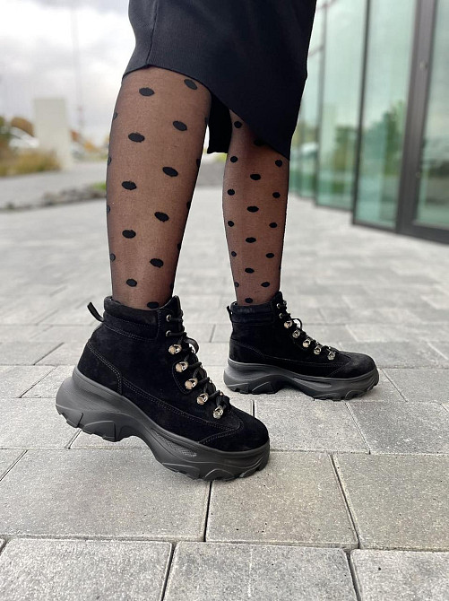 Черевики жіночі RONE чорні замша натуральна весна-осінь 36р. (2778) Коломыя - изображение 1