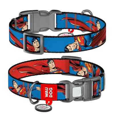 Нашийник для тварин WAUDOG Nylon з QR паспортом "Сила Супермена", пластиковий фастекс, L (282-1079) Вінниця