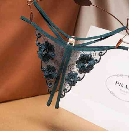 Трусики з відкритим доступом та квіточками універсальний зелений Київ