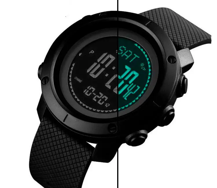 Чоловічий спортивний годинник Skmei 1427 з компасом та барометром Чорний Київ - фото 4