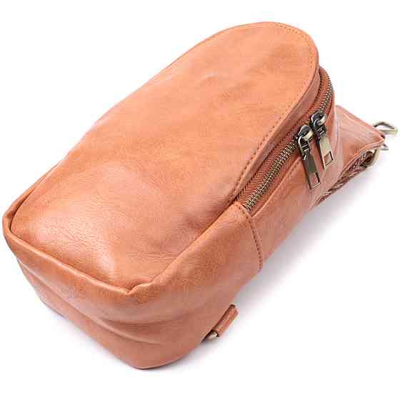 Интересная сумка через плечо в модном цвете из экокожи Vintage 22793 Рыжий Киев