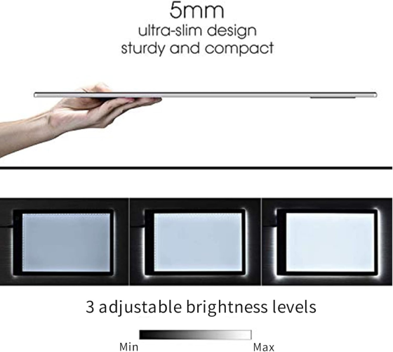 Световой планшет XIAOSTAR A4 для рисования и копирования, LED, 3 уровня яркости, USB Type-C, черный Киев