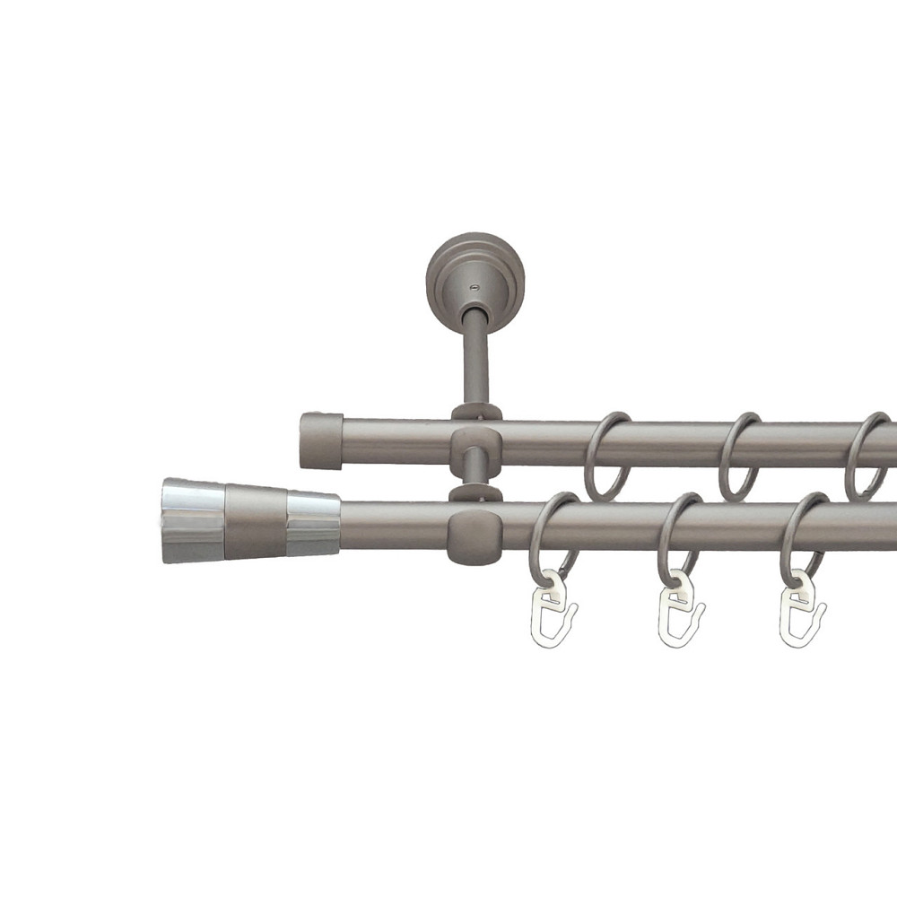 Карниз Orvit Валео металевий дворядний відкритий Сатин 16\16 мм 240 см (6098912) Львов - изображение 1