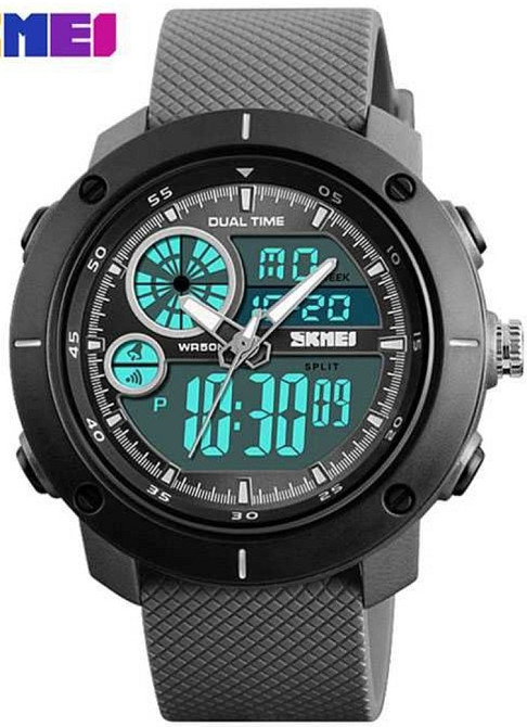 Годинник наручний (годинник) SKMEI 1361 чорний із сірим ремінцем. Київ - фото 1