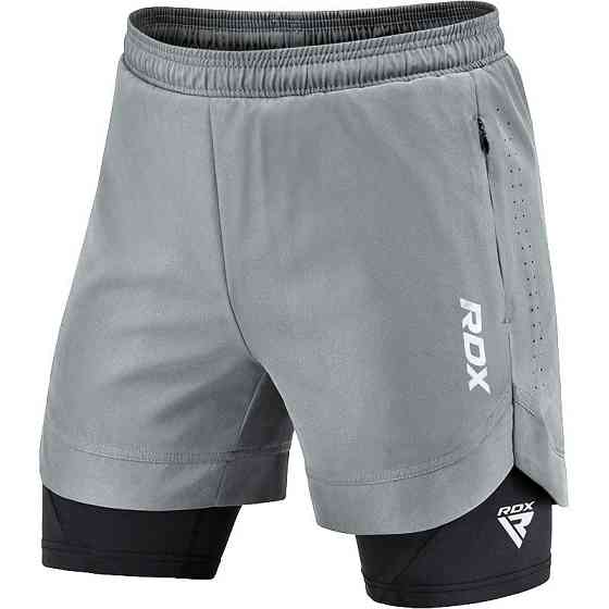 Компресійні шорти для RDX MMA T16 2-в-1 GREY/BLACK-S Кам'янське