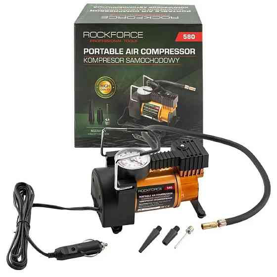 Компрессор автомобильный (12В, 30л/мин, 7 бар) с сумкой Rockforce RF-580 Одесса