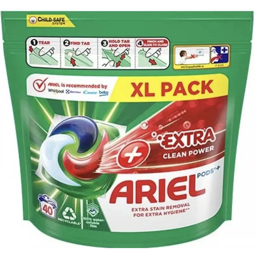 Капсули для прання універсальні Ariel Pods All in 1 + Extra clean power 40 шт. Львів - фото 1