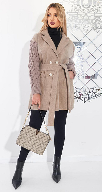 Комбіноване пальто (44) Київ - фото 4