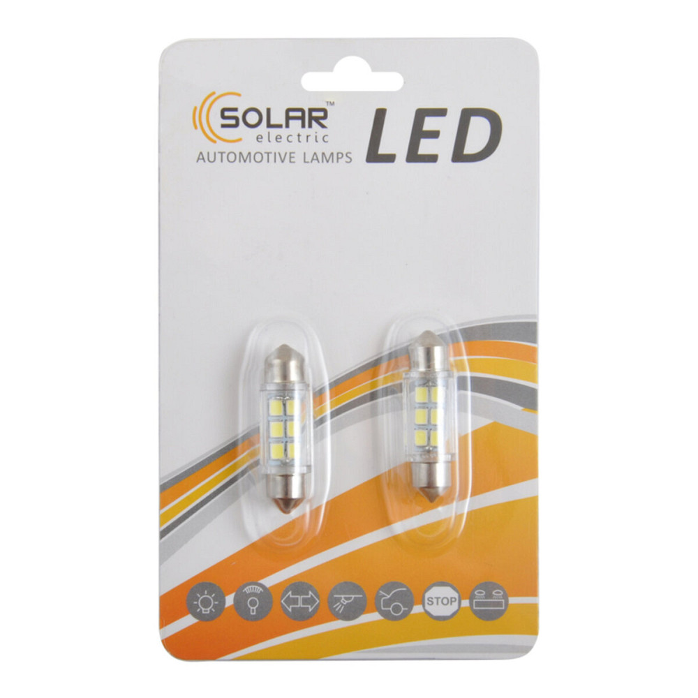 LED автолампа Solar 12V SV8.5 T11x36mm 6smd 3528 white, 2шт Киев - изображение 1