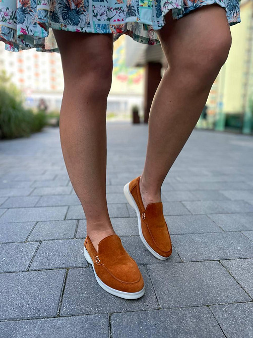 Лоферы женские KATI SHOES оранжевые натуральная замша демисезонные размер 35-40 (141) Коломия - фото 3