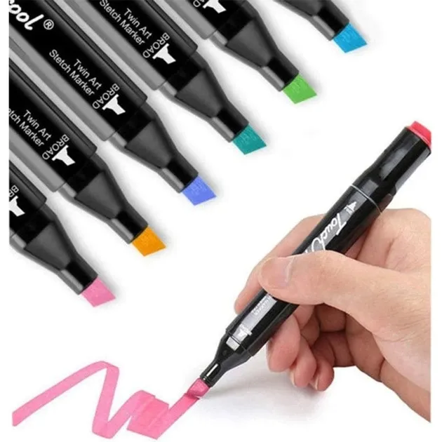 Набор двухсторонних маркеров, Sketch Marker, 120 цветов, в сумке 7292 PT Одесса - изображение 2