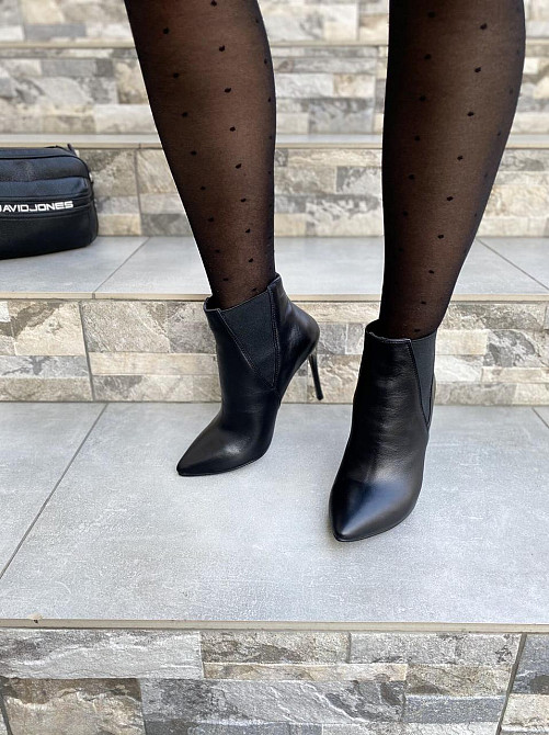 SANTINI Черевики жіночі шкіряні на шпильці 11 см. демісезонні чорні 70543-11 / Черевики з натур Коломия - фото 3