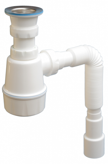 Сифон для мийки, випуск 70мм розбірний, гофра O40/50 NOVA Харків - фото 1