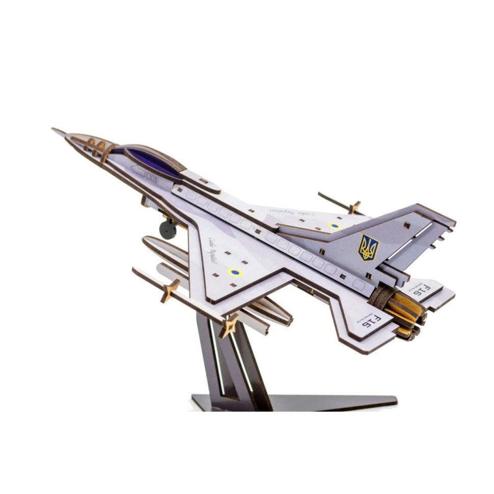 Дерев'яний 3D конструктор "F16" Арт-26913, 79 деталей Вінниця - фото 3