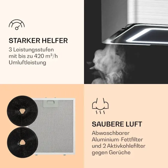 Вытяжка островная Klarstein Futurelight Smart WIFI из Германии Днепр