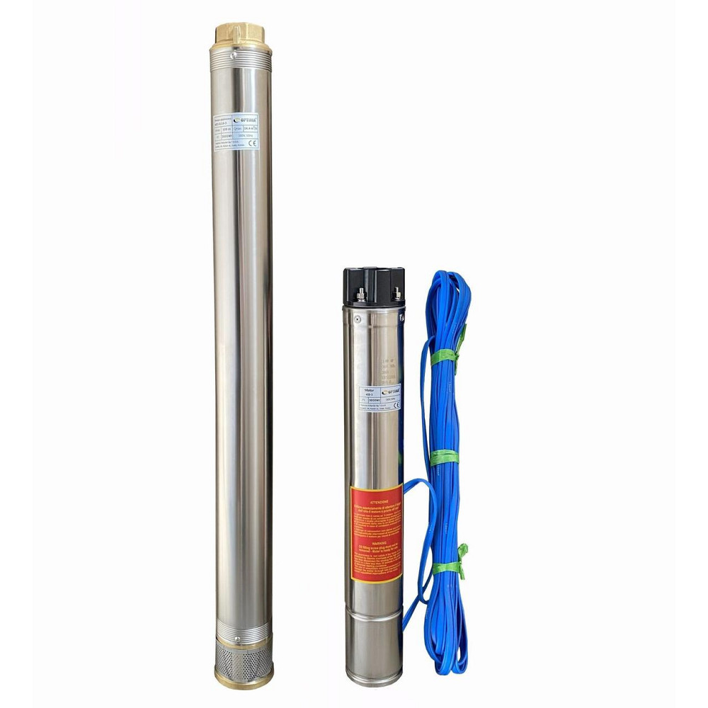 Насос свердловинний з підв, стійк, до піску OPTIMA 4SD10/18 3 кВт 109м 3-фазний ( 2 частини ) (000011691) Київ - фото 1