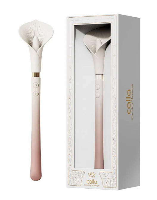 Роскошный вибромассажер Zalo – Calla Blossom Pink, двусторонний, 2 мотора Sex Aura Киев - изображение 8