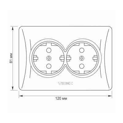 Розетка Videx BINERA 2ая с заземлением серебр (VF-BNSK2G-SS) Вінниця