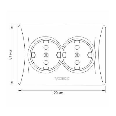 Розетка Videx BINERA 2ая с заземлением серебр (VF-BNSK2G-SS) Вінниця - фото 6