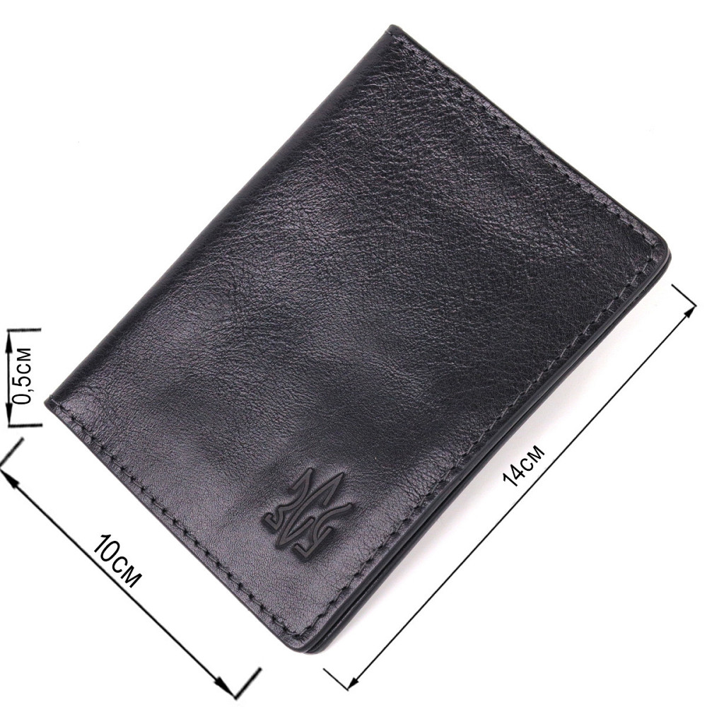 Обкладинка з глянсової шкіри на військовий квиток Тризуб Чорна (GRANDE PELLE) Київ - фото 7