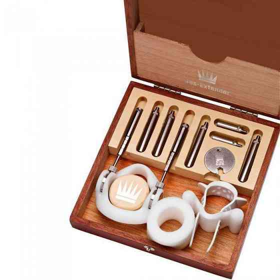 Экстендер для увеличения члена Jes-Extender Original, ремешковый, деревянный футляр для хранения Sex Aura Киев