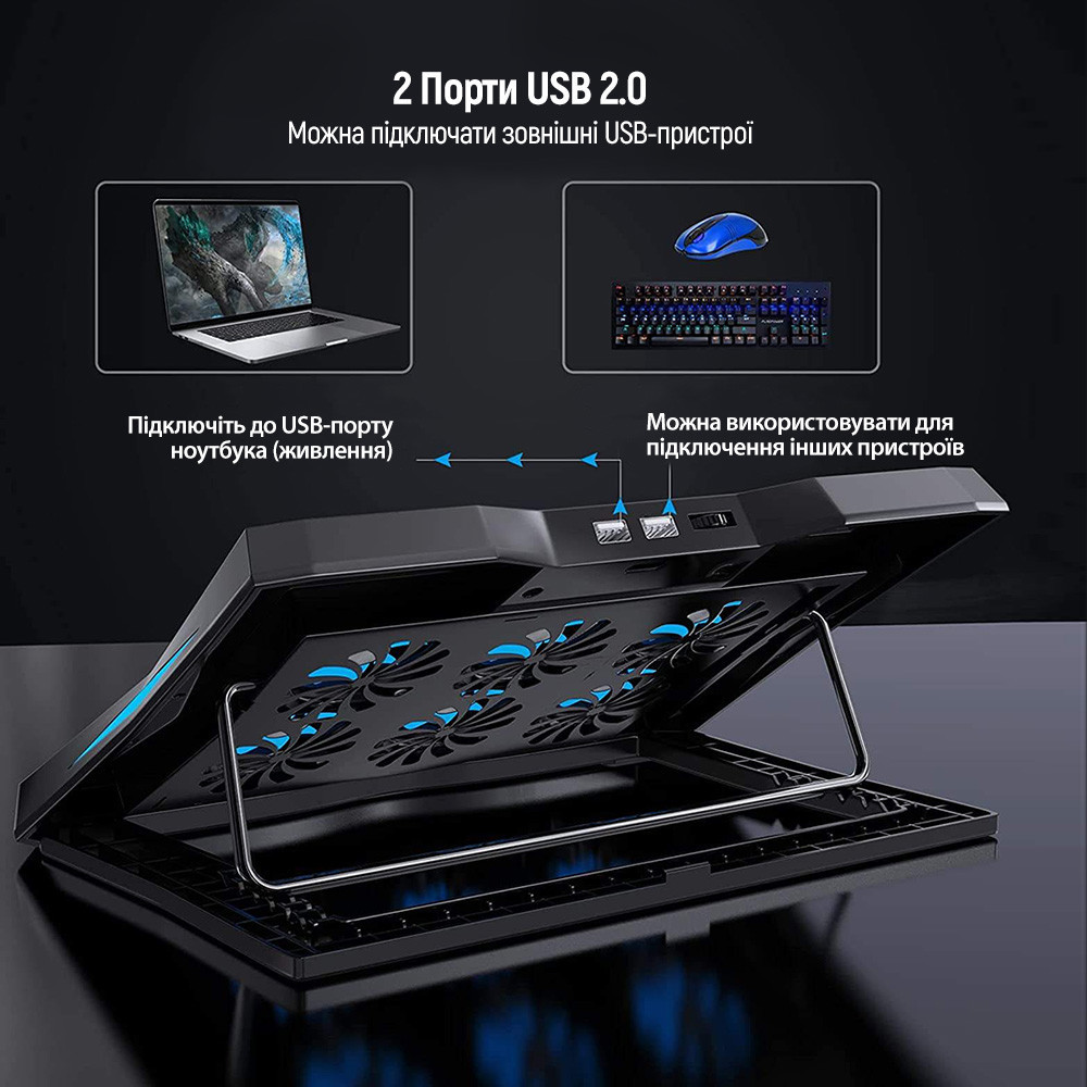 Охолоджувальна підставка для ноутбука ColorWay Cooling Laptop Q3, 10-17