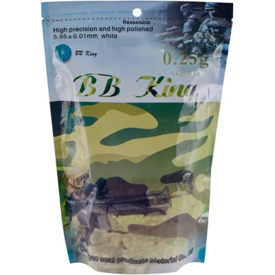 Страйкбольные шарики BB King Normal 6мм 0,25г 1кг/уп (1401.00.02) Винница - изображение 1