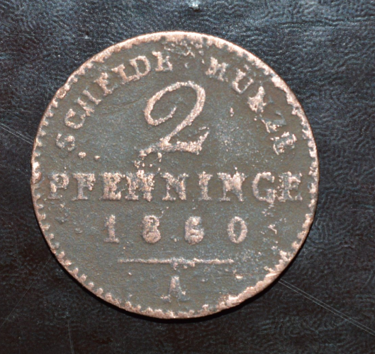 Німеччина 2 пфеннинга 1860год Пруссія. А Полтава - фото 1