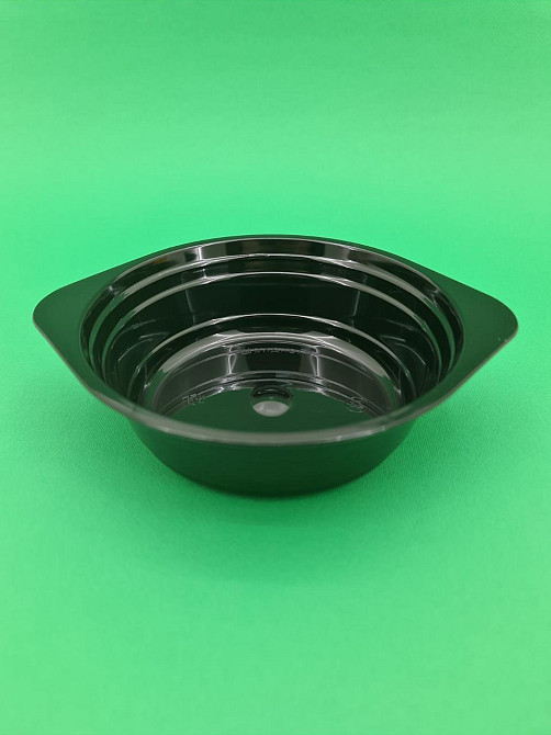 Миска одноразовая 500мл Стекловидная Юнита черная 10 шт Харків - фото 2