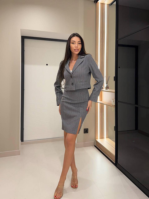 Женский стильный деловой костюм двойка кашемир-стрейч Одесса - изображение 1