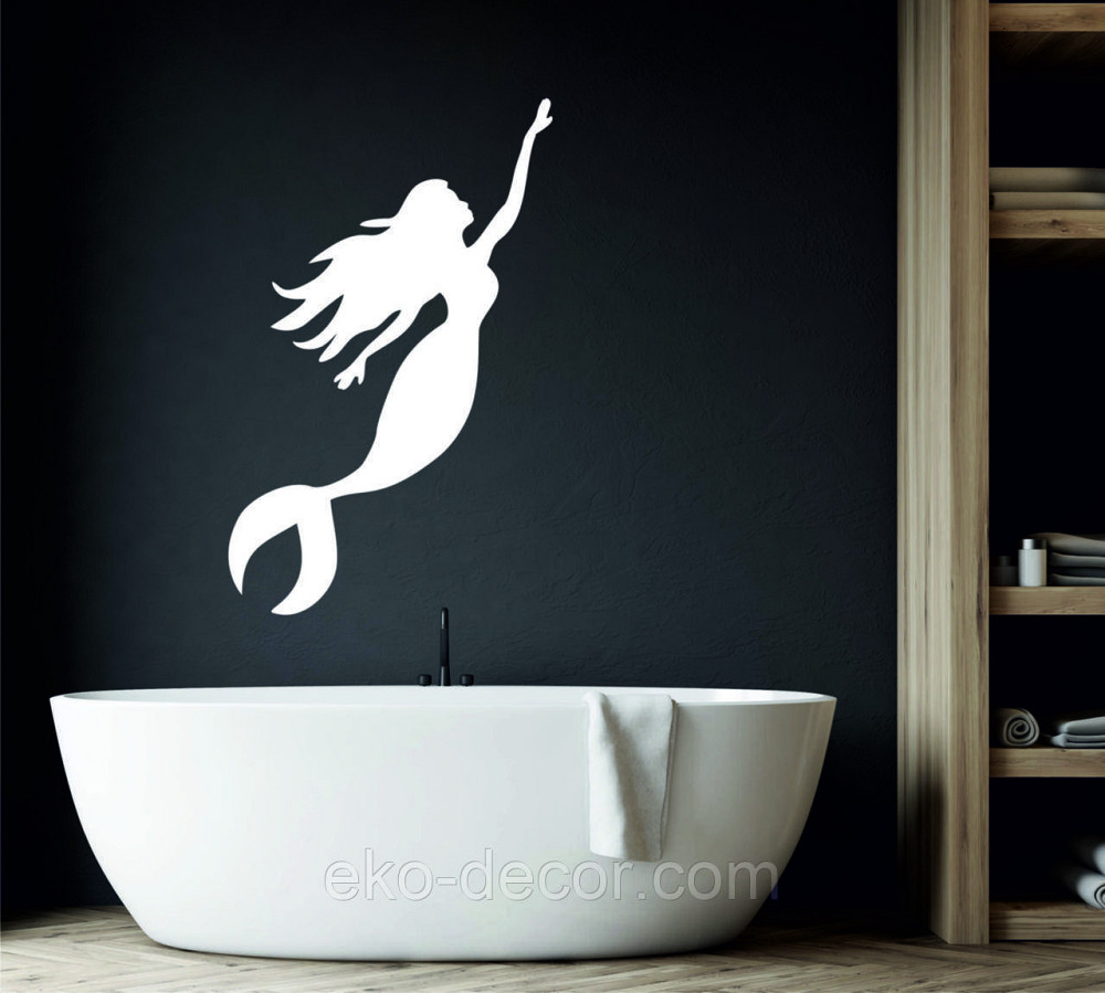 Декоративное настенное 3D Панно «Русалочка» Декор на стену с объемом 110*68 см, Белый Киев - изображение 4