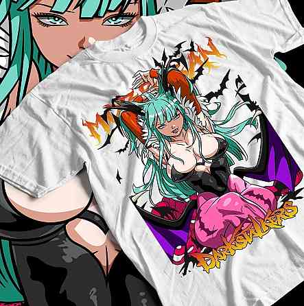 Футболка для мальчика аниме Морриган Аенсланд Дарксталкерс Аниме оверсайз (рост от 165 до 180 ) Черний AnimeJ0107m Днепр