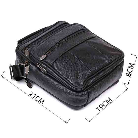 Мужская сумка из натуральной кожи Vintage 20449 Черный Киев