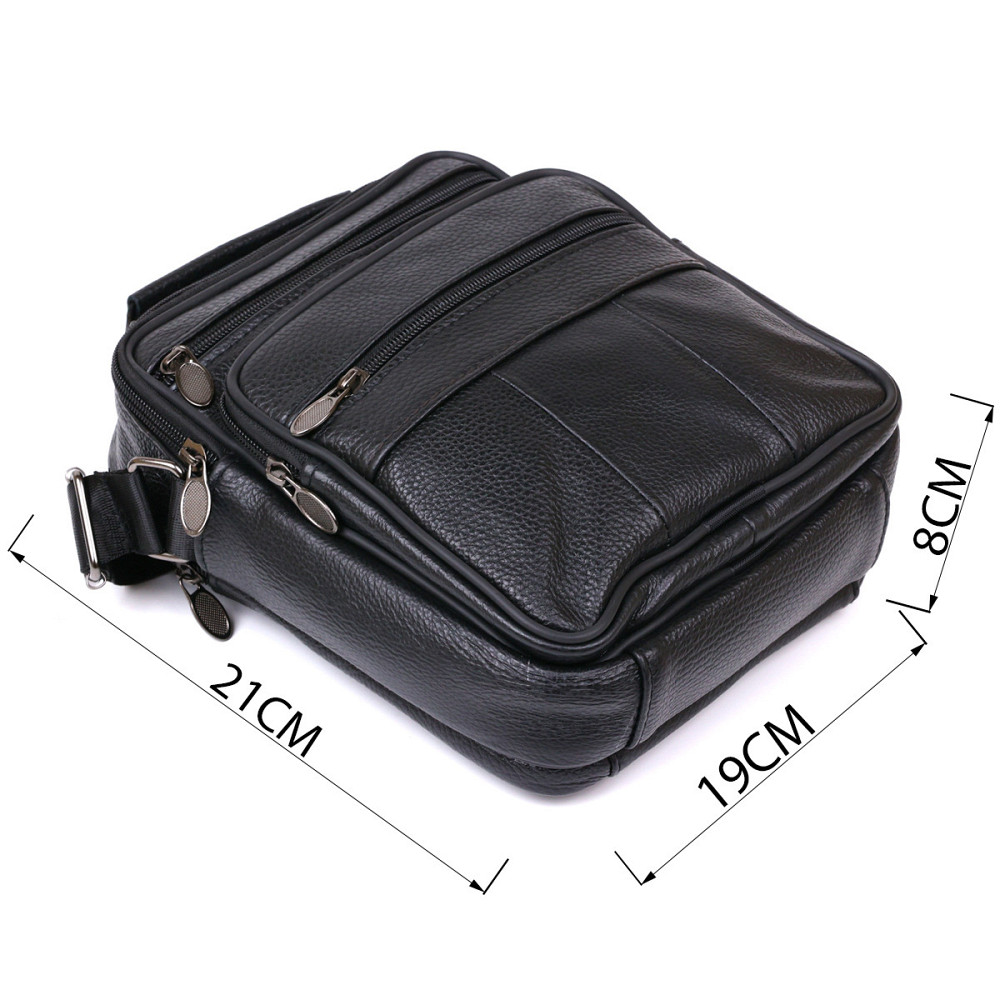 Чоловіча сумка з натуральної шкіри Vintage 20449 Чорний Київ - фото 4