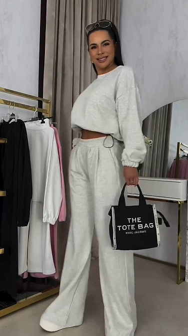 Жіночий прогулянковий костюм-двійка: кофта та штани петля Меланж, 48/50 Одеса - фото 3