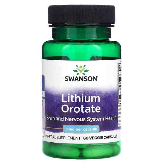 Литий Swanson Lithium Orotate 5 мг 60 капсул Луцк