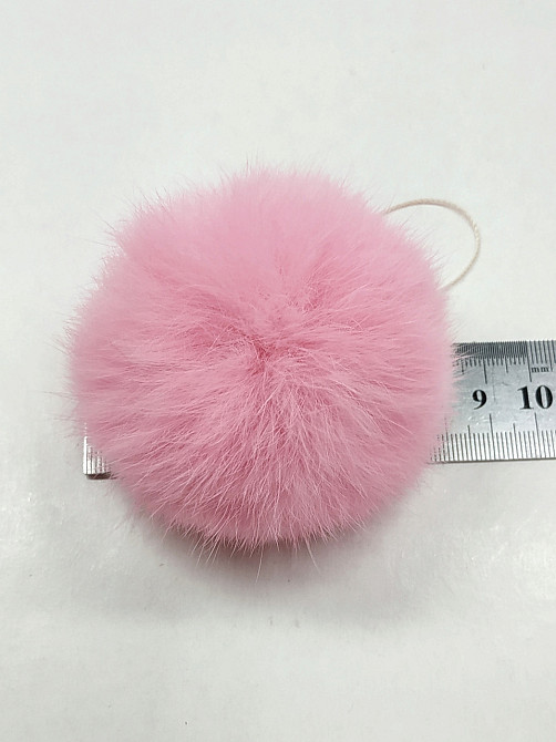 Помпон на шапку з натурального хутра кролика Червоний 7-8см Харків - фото 8