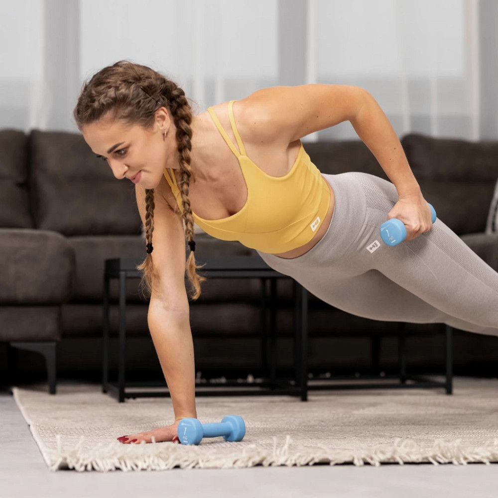 Комплект фитнес гантелей HS-V120DRS 12 кг с подставкой для занятий спортом и фитнесом дома и в зале Киев - изображение 7