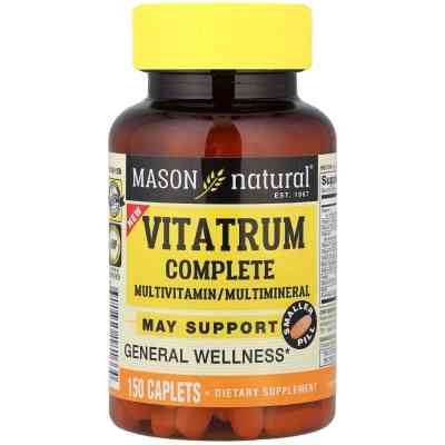 Витаминно-минеральный комплекс Mason Natural Мультивитамины и мультиминералы, Vitatrum Complete, 150 каплет (MAV-18166) Вінниця