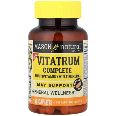 Витаминно-минеральный комплекс Mason Natural Мультивитамины и мультиминералы, Vitatrum Complete, 150 каплет (MAV-18166) Вінниця - фото 1