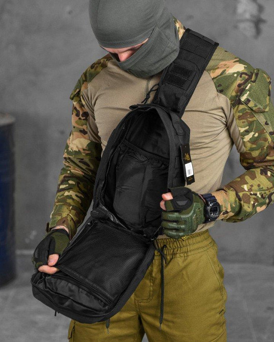 Сумка через плечо тактическая SILVER KNIGHT black РГ5516 Одесса - изображение 4